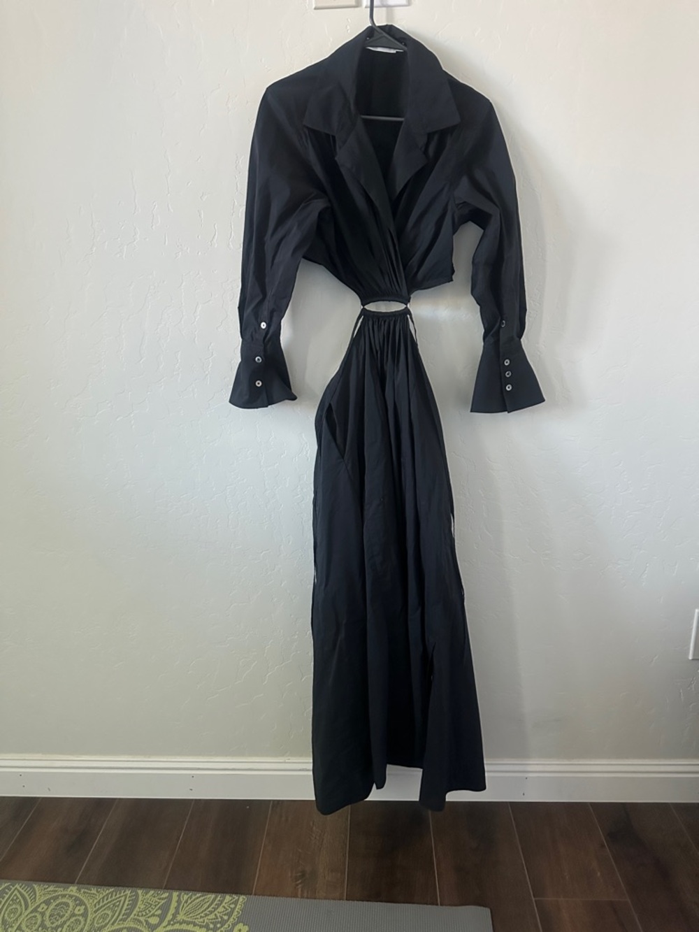 Jonathan Simkhai Black Maxi Dress with Center Ring Detail